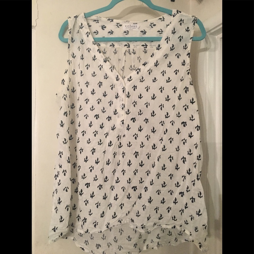 Velvet White Top Sz XL